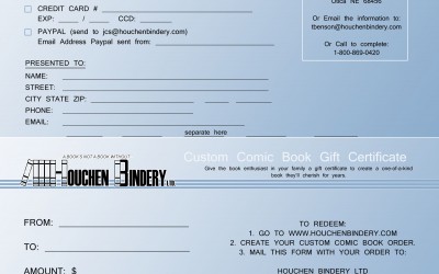 Custom Bound Comic Gift Certificates Now Available